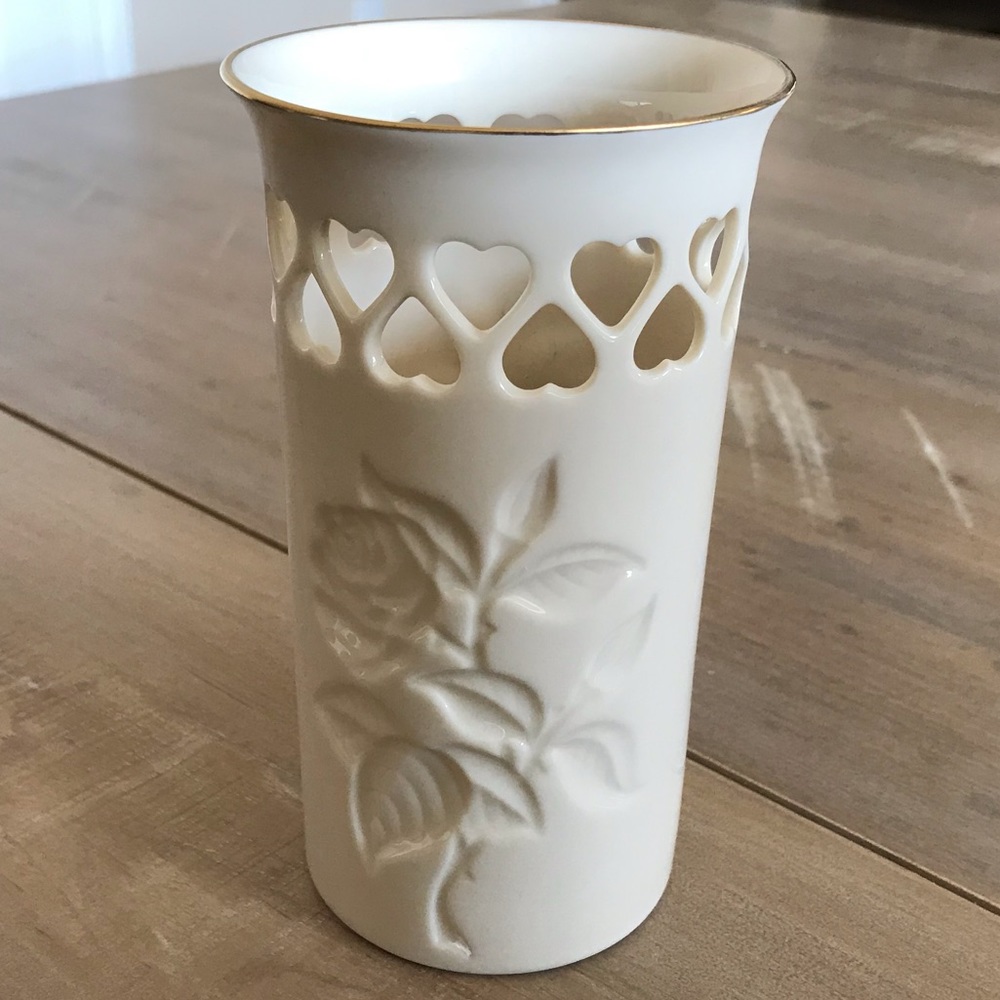 Lenox Rose Pierced Vase